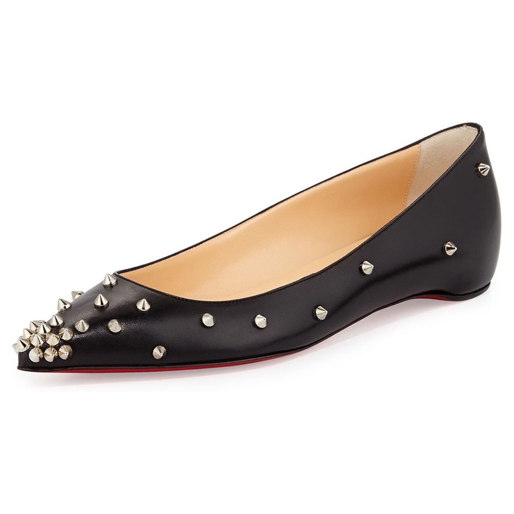louboutin / studded pointed toe flats